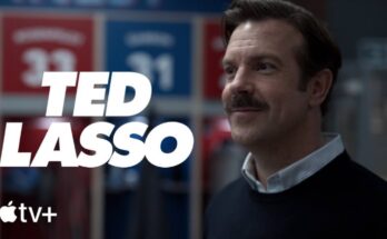 Jason Sudeikis as Ted Lasso grinning in Ted Lasso season 4 review poster